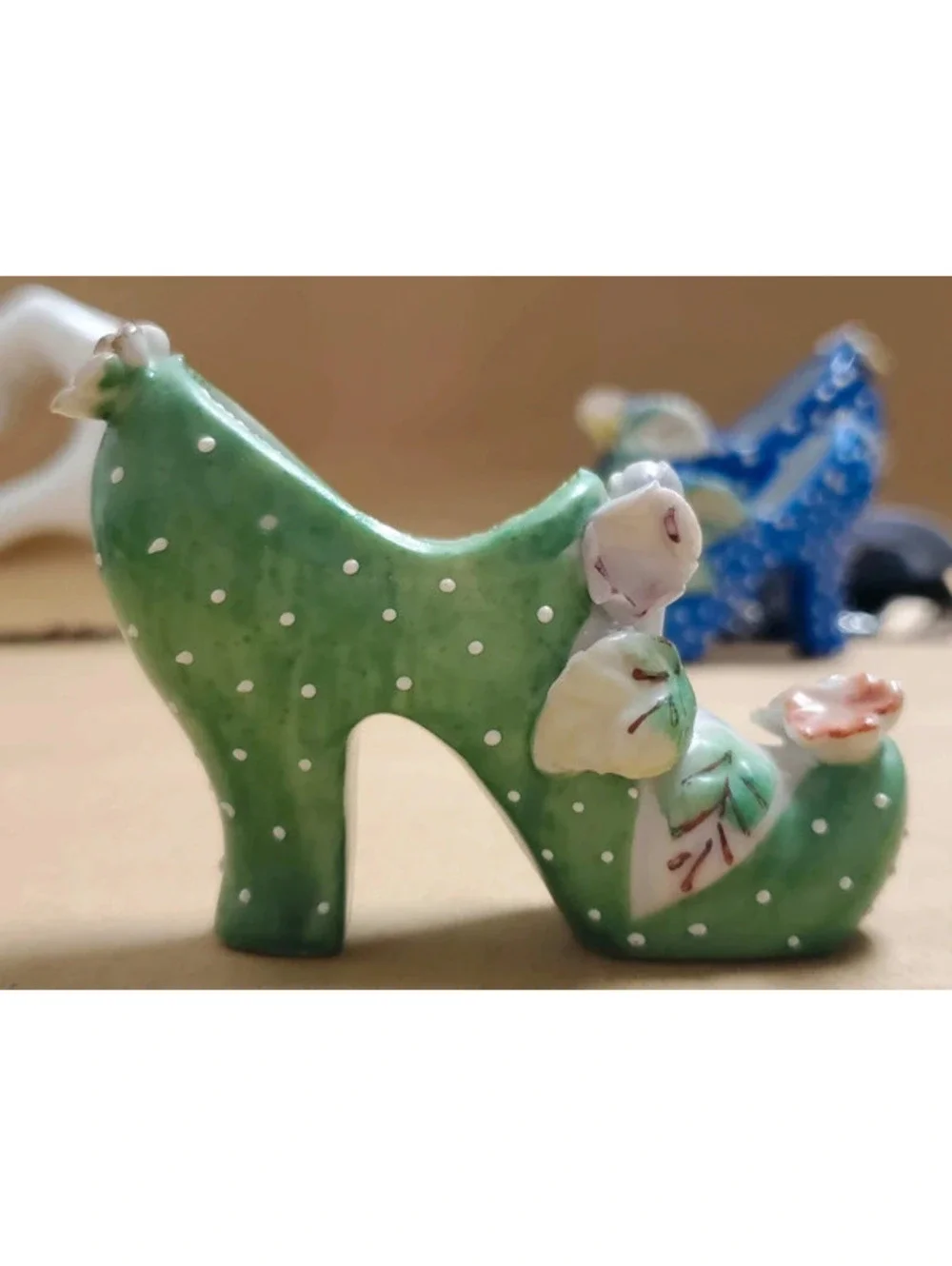Vintage Japan Ceramic Miniature High Heel Shoe Figurine